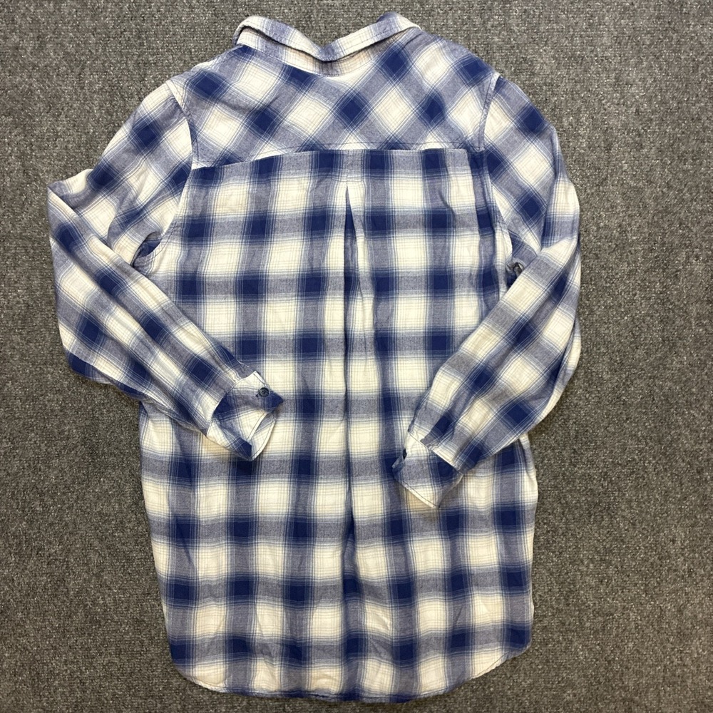 Boston Traders Women's Flannel Tunic Blue Plaid Size Large - Picture 9 of 12